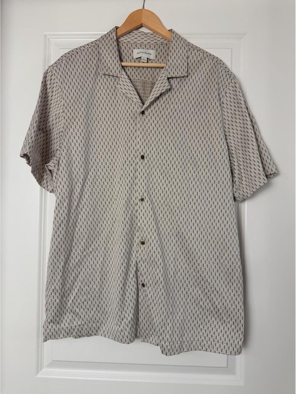 Marks & Spencer Autograph Geometric Print Collar Men’s XL Minimal Resort